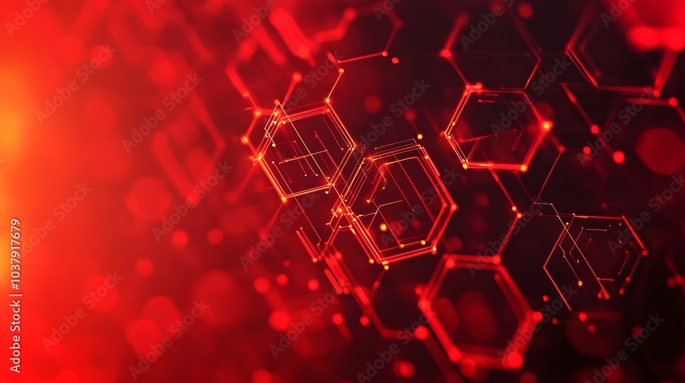 Poster wireless network connection technology background concept. hexagon shapes pattern and connection lin