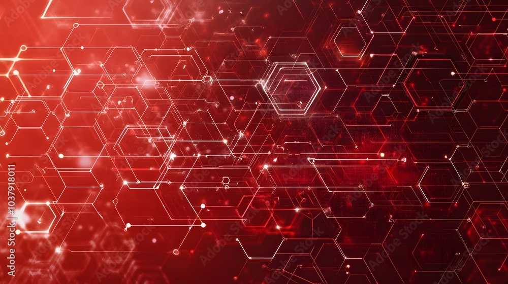 Poster wireless network connection technology background concept. hexagon shapes pattern and connection lin