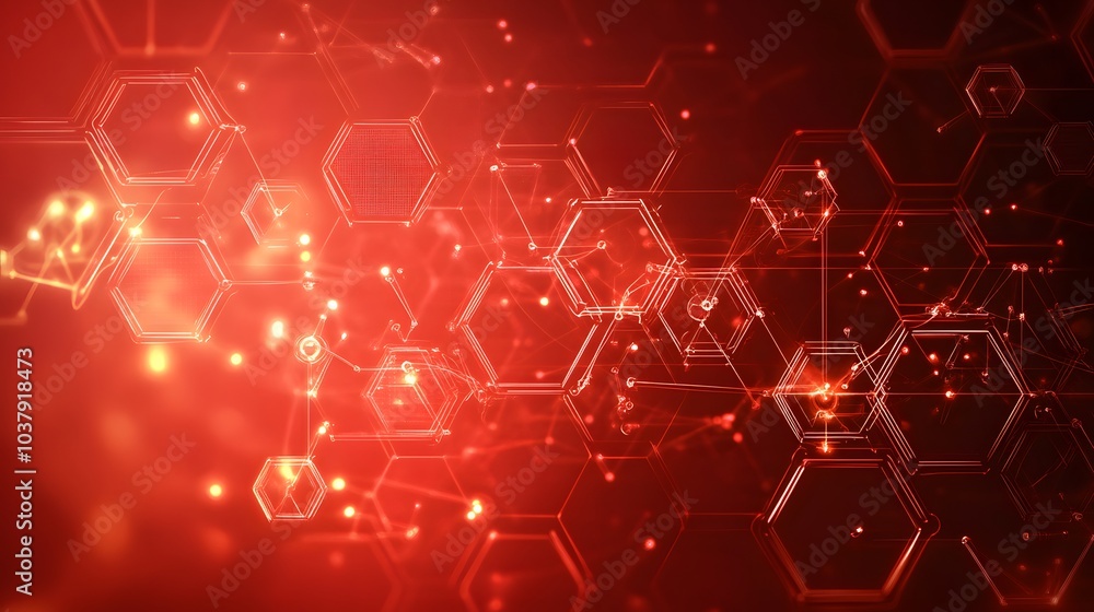 Poster wireless network connection technology background concept. hexagon shapes pattern and connection lin