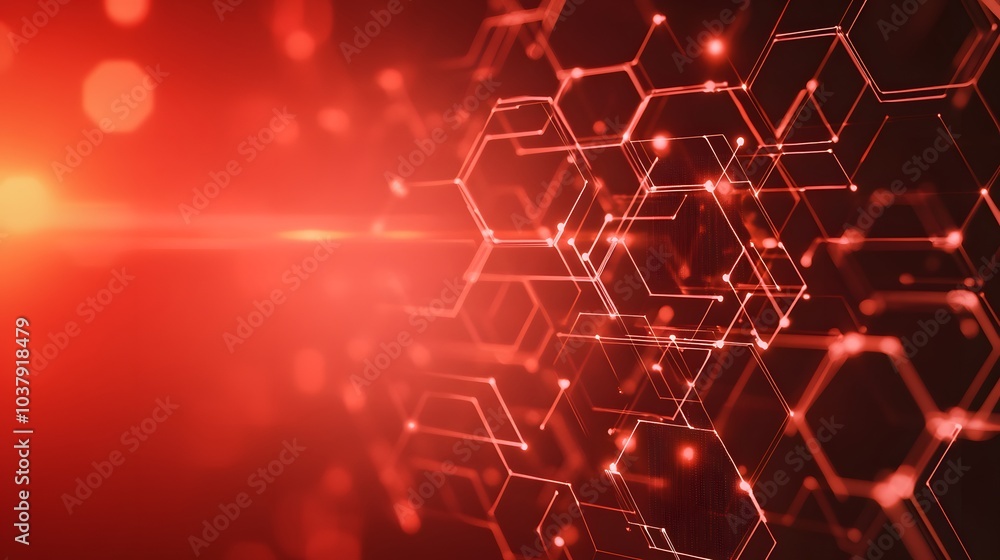 Poster wireless network connection technology background concept. hexagon shapes pattern and connection lin