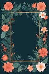 Obraz premium floral frame border