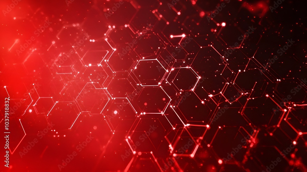 Poster wireless network connection technology background concept. hexagon shapes pattern and connection lin
