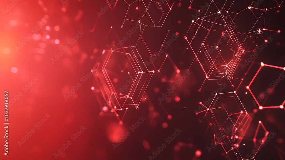 Poster wireless network connection technology background concept. hexagon shapes pattern and connection lin