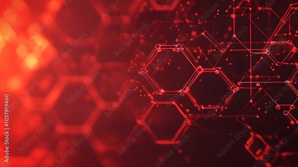 Poster wireless network connection technology background concept. hexagon shapes pattern and connection lin