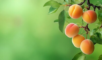 apricots with leaves, Generative AI