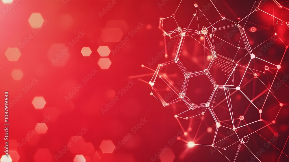 Poster wireless network connection technology background concept. hexagon shapes pattern and connection lin