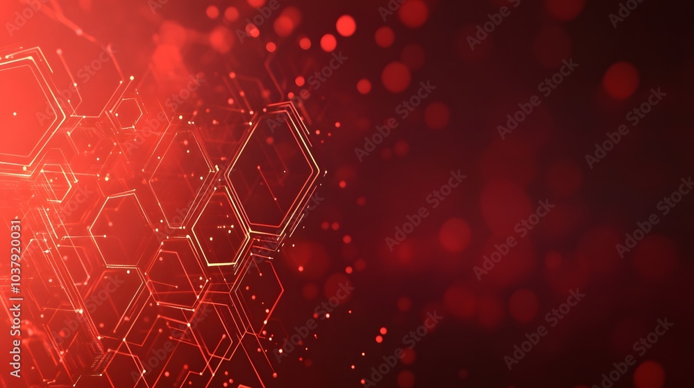 Poster wireless network connection technology background concept. hexagon shapes pattern and connection lin