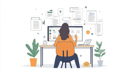 Productive Home Office Workspace with Modern Design Elements