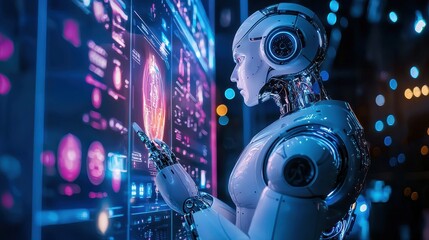 Humanoid Robot Interacting with Holographic Interface