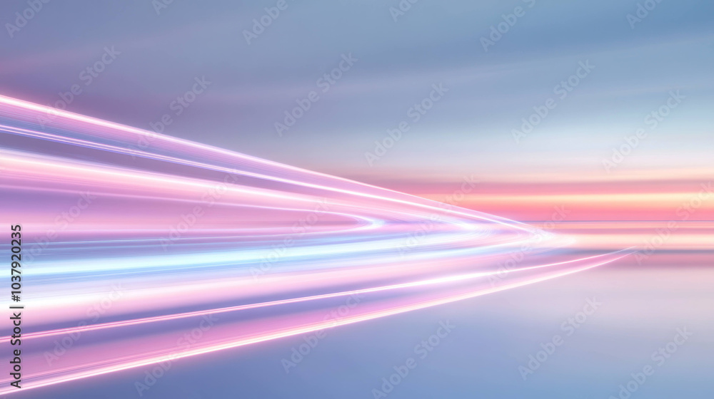 Fototapete ethereal scene of holographic neon colors blending seamlessly, creating mesmerizing visual effect. s