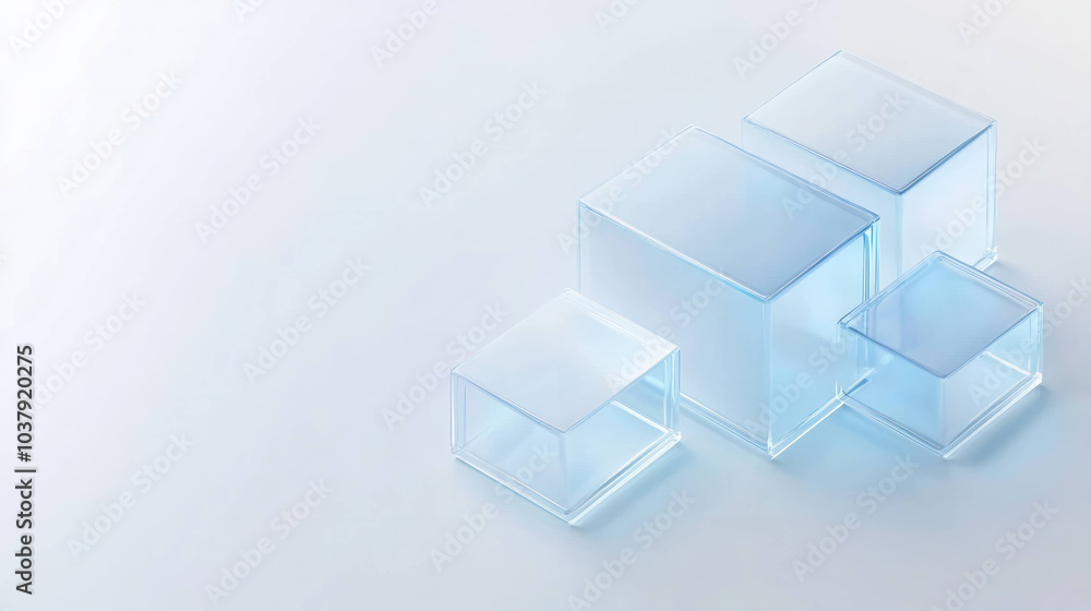 Leinwandbilder transparent blocks in varying sizes create modern, minimalist aesthetic, perfect for showcasing prod