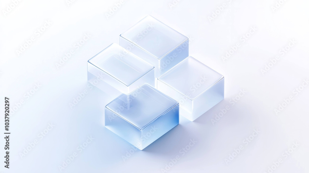 Poster translucent geometric shapes create modern and minimalistic composition, showcasing clarity and simp