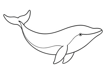 One Line Drawing of a Whale – Ocean-Inspired Minimalist Vecto