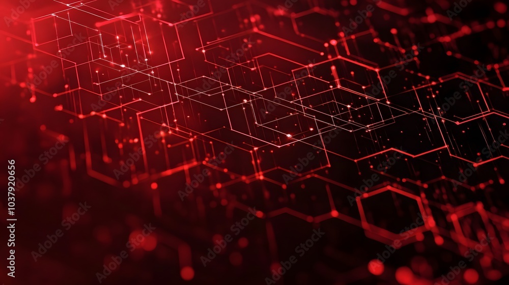 Poster wireless network connection technology background concept. hexagon shapes pattern and connection lin