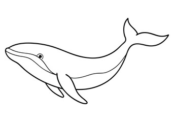Obraz premium One Line Drawing of a Whale – Ocean-Inspired Minimalist Vecto