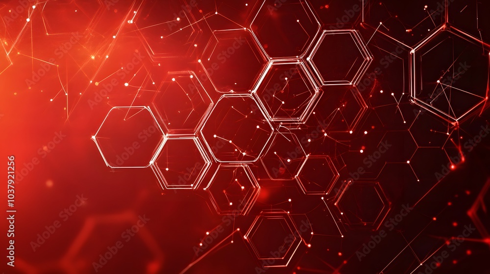 Poster wireless network connection technology background concept. hexagon shapes pattern and connection lin