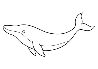 One Line Drawing of a Whale – Ocean-Inspired Minimalist Vecto