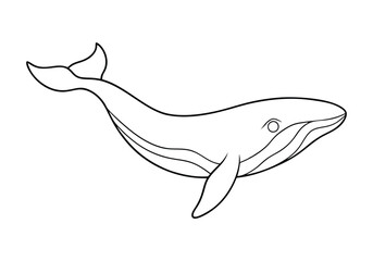 One Line Drawing of a Whale – Ocean-Inspired Minimalist Vecto