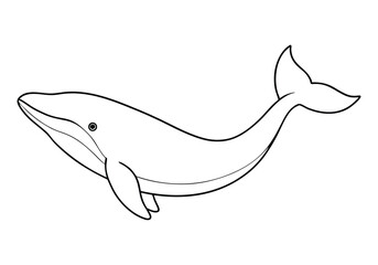 One Line Drawing of a Whale – Ocean-Inspired Minimalist Vecto