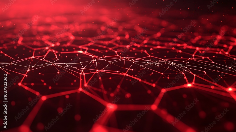 Poster wireless network connection technology background concept. hexagon shapes pattern and connection lin