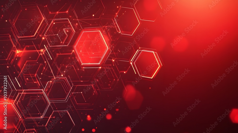 Poster wireless network connection technology background concept. hexagon shapes pattern and connection lin