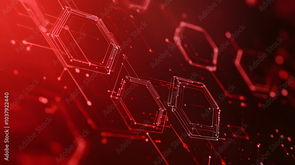 Poster wireless network connection technology background concept. hexagon shapes pattern and connection lin