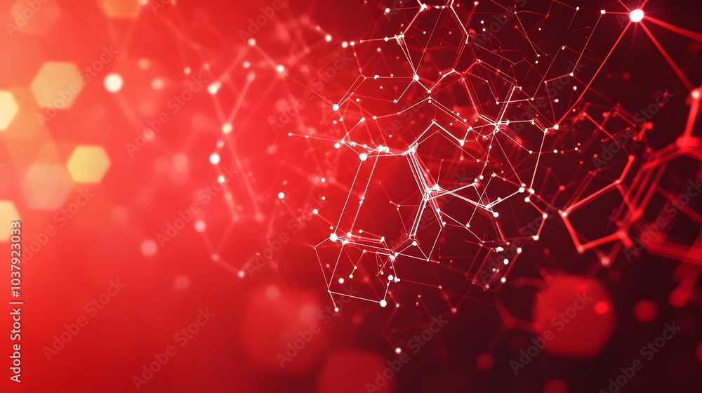 Poster wireless network connection technology background concept. hexagon shapes pattern and connection lin