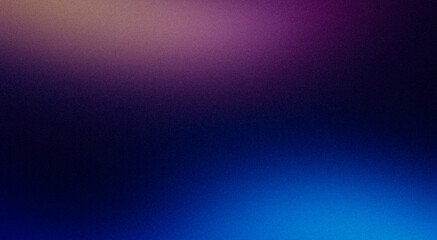 Abstract glowing dark pink purple blue color grainy gradient texture backdrop design, copy space