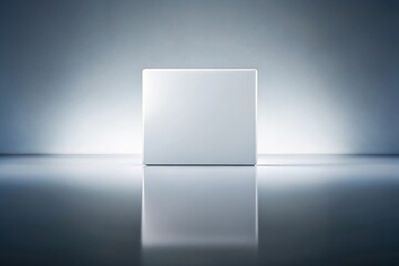 Symmetrical white square in shiny background