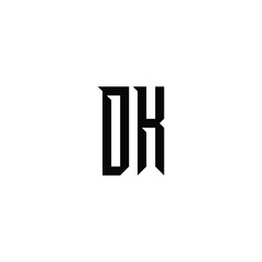 DK monogram logo design letter text name symbol monochrome logotype alphabet character simple logo