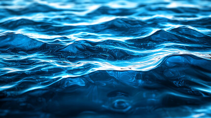This abstract image showcases dynamic blue light waves flowing across a dark background. The design creates a mesmerizing and modern visual effect,