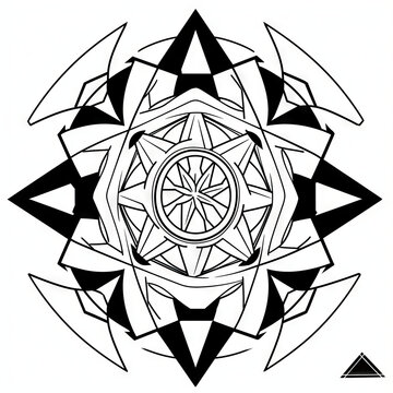 recommend clip art: Line work geometric tattoo design