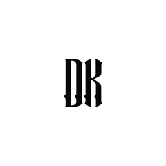 DK monogram logo design letter text name symbol monochrome logotype alphabet character simple logo