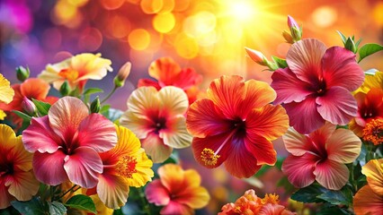 A symphony of vibrant hues, delicate petals unfurl, capturing the essence of summer's warmth and captivating beauty.