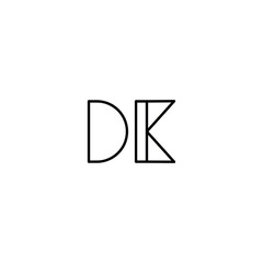 DK monogram logo design letter text name symbol monochrome logotype alphabet character simple logo