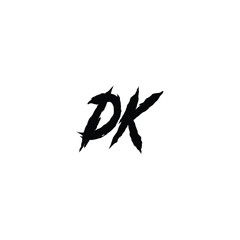 DK monogram logo design letter text name symbol monochrome logotype alphabet character simple logo
