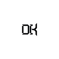 Fototapeta premium DK monogram logo design letter text name symbol monochrome logotype alphabet character simple logo