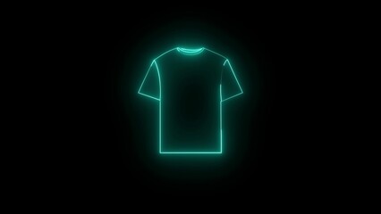 t-shirt icon with a glowing neon black background