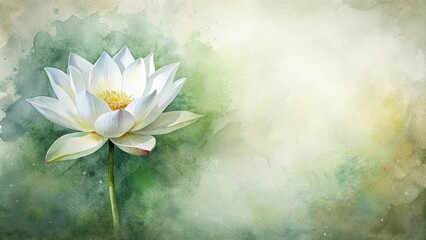 White lotus flower with textured background resembling watercolor painting
