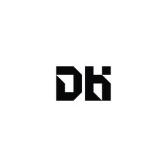 DK monogram logo design letter text name symbol monochrome logotype alphabet character simple logo