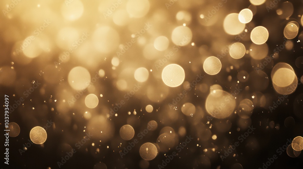 Poster a blurry image of gold and black with many small circles