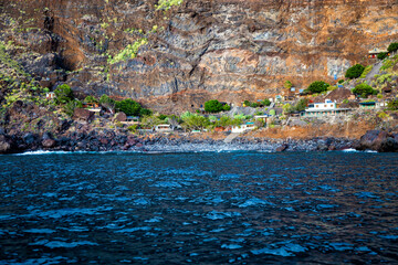 Settlement in a cave, Poris de Candelaria, Cueva de Candeleria, Pirate Bay, Island La Palma, Canary Islands, Spain, Europe.