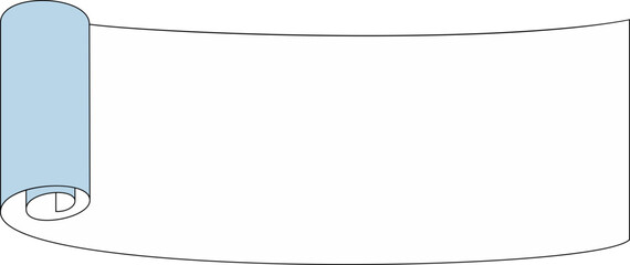 Cartoon blank paper scroll illustration.