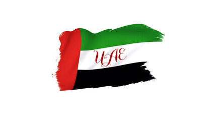 Illustration of United Arab Emirates national flag on white background, UAE national day
