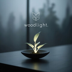 A glowing plant brings nature and light together in serene elegance.
