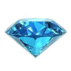 A blue diamond, rare and exquisite, vibrant color, isolated on white background 