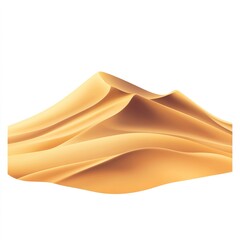Fototapeta premium Sand dunes clipart, desert landscape element, photorealistic, warm tones, isolated on white background 