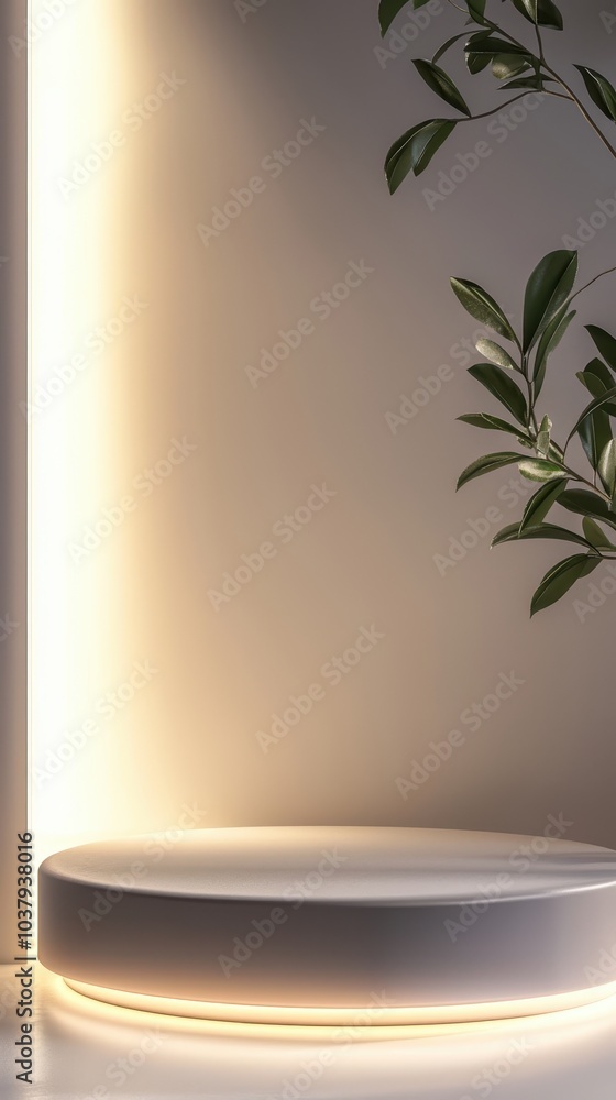 Poster minimalist 3d empty podium with soft lighting
