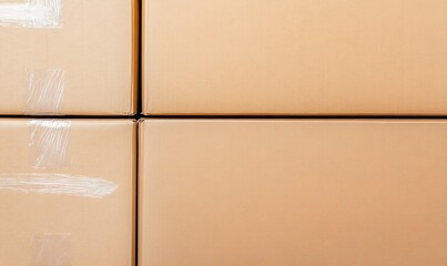 Fototapeta premium stack of cardboard boxes used for shipping and logistics purposes, Generative AI