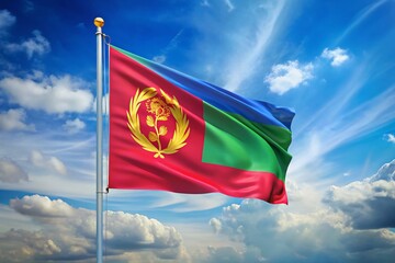 The Eritrean flag flutters fluidly in a seamless loop with an alpha channel backdrop, ideal for enhancing motion